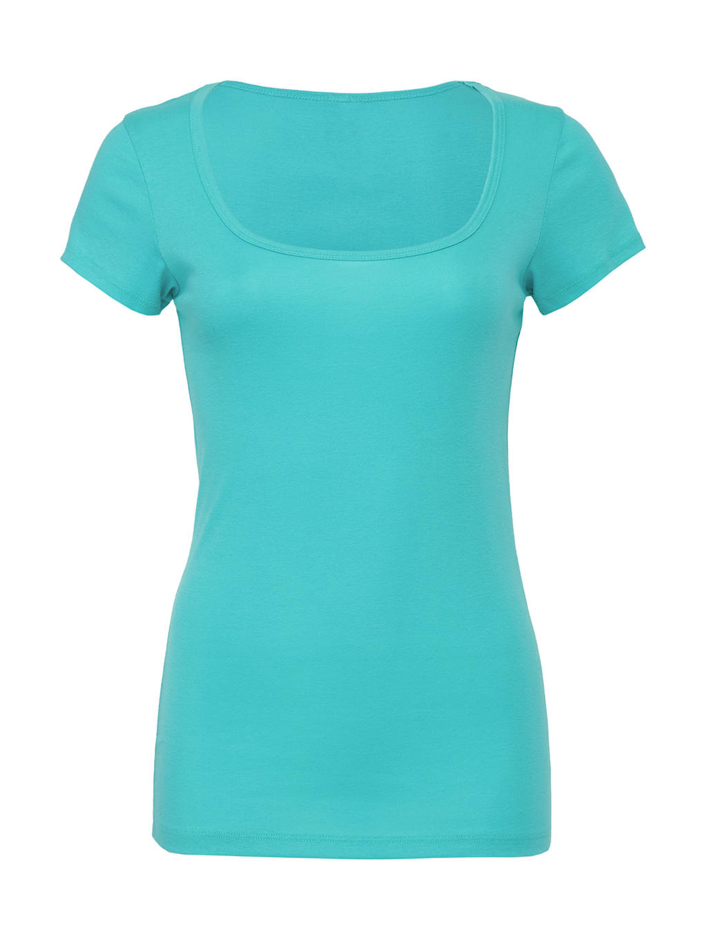 Sheer Mini Rib Scoop Neck T-Shirt